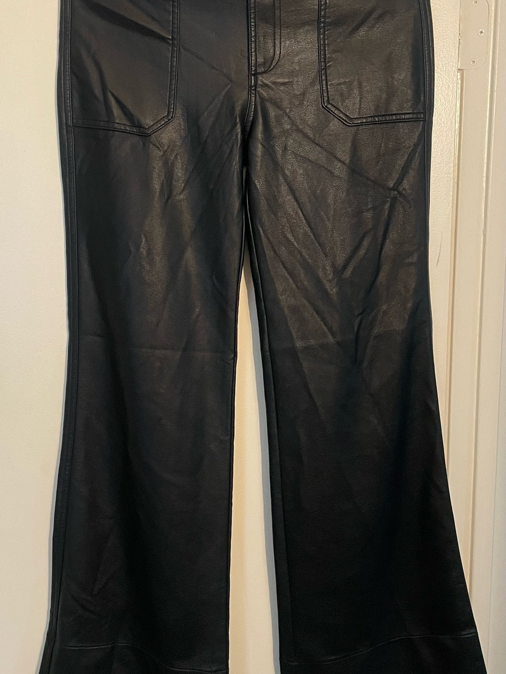 Pilcro Faux Leather Black Pants